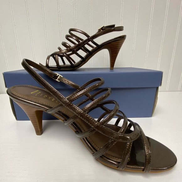 Nickels Strappy Bronze Valdez Heels - New - Size 7.5M - Picture 8 of 9